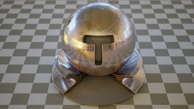 Rough conductor with bumpmapping and textured roughness