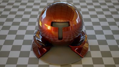 Car paint (red varnish on rough conductor)