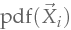 \mathrm{pdf}(\vec{X}_i)