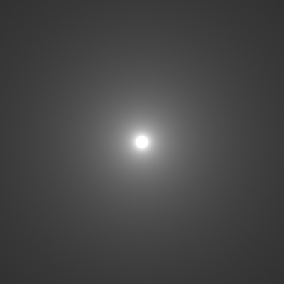 Estimated fluence of a point light with bias correction